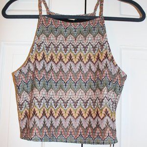 Multicolor High Neck Tank Top